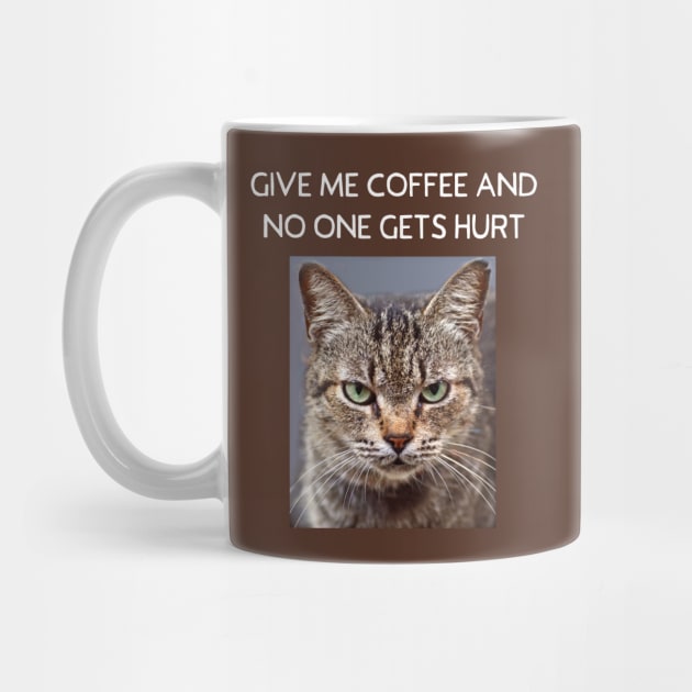 Funny Tabby Cat Men's Women's Grumpy Coffee Lovers Gift by Pine Hill Goods